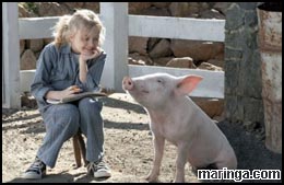 Imagem A Menina e o Porquinho
